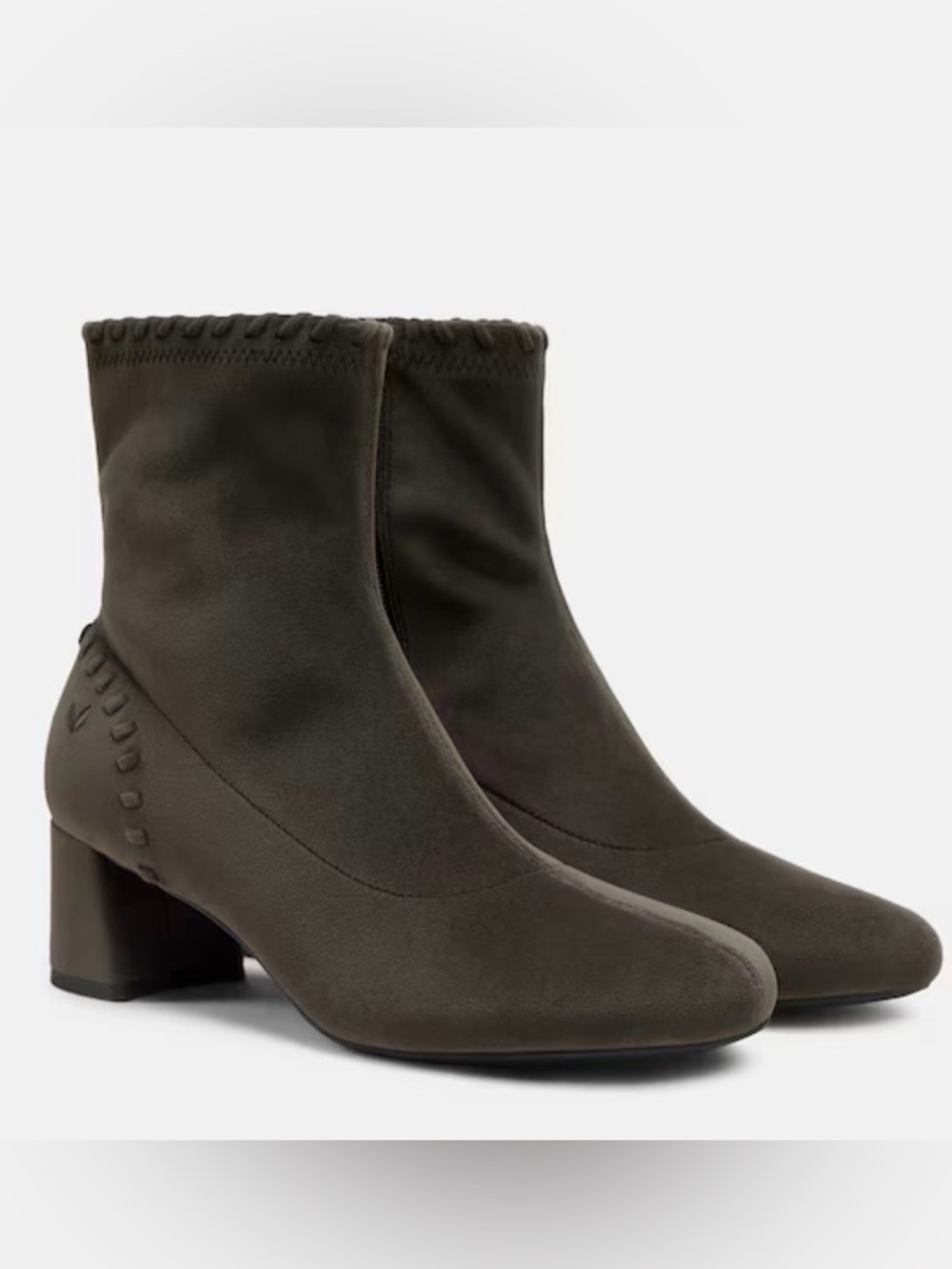New in Box 📦 - Round Toe Velvet Whipstitched Ankle Boots (Rhoda) - dark brown
